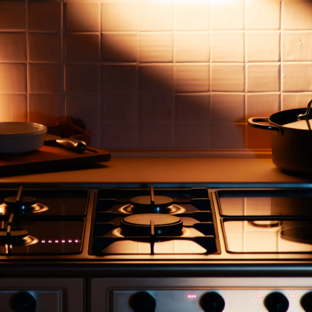 Kitchen stove with organized heat zones